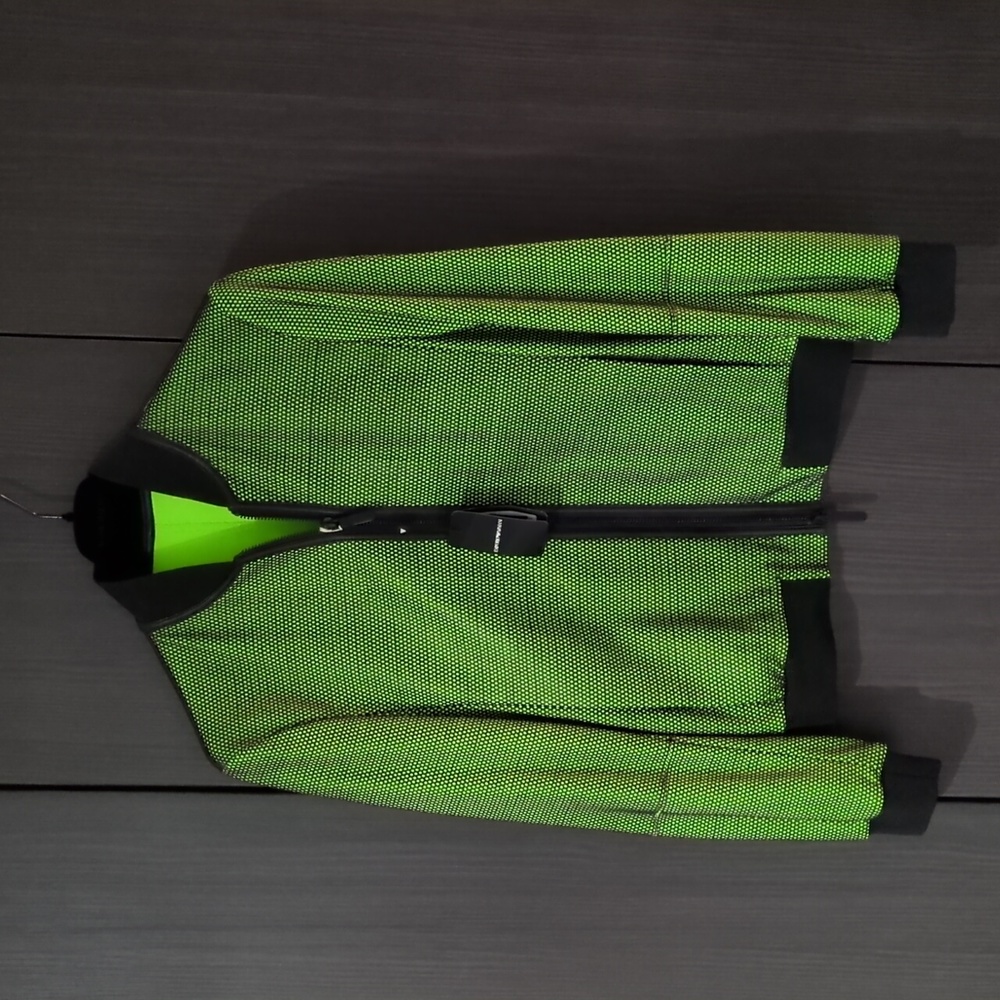 Emporio Armani Leather Mesh Bomber Jacket Mens 48IT